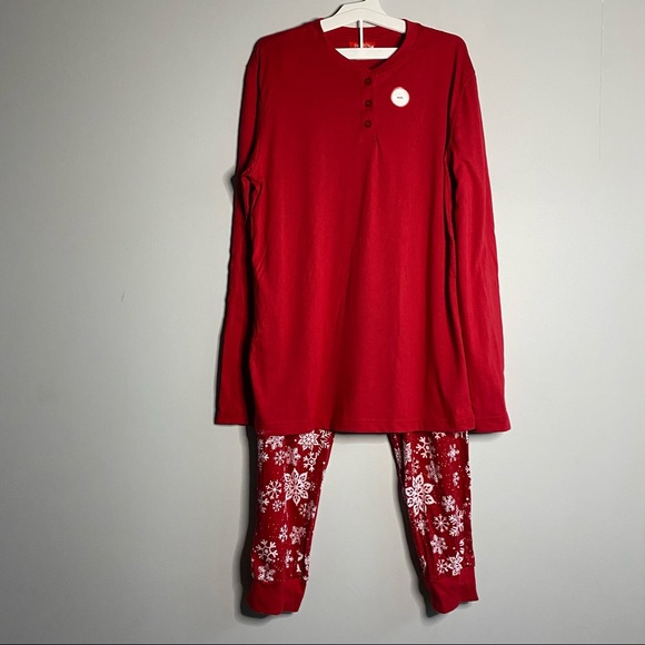 MACY’S Family PJs Men’s long sleeve knit snowflakes joggers  lounge wear NEW - Picture 2 of 6